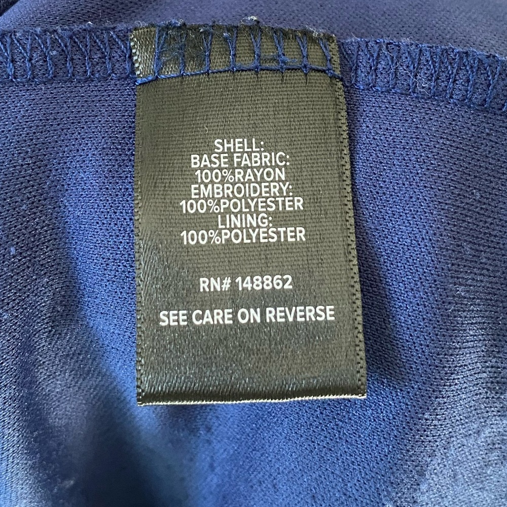 Torrid Maxi Challis Trapeze Eyelet Dress Deep Navy V-Neck Size 00 (10) Spring - Picture 10 of 12